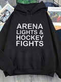 Men's Hoodie Arena Lights With Hockey Fights Bold Statement Hoodie