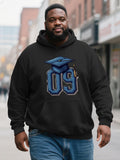 Men's Hoodie Blue Graduation Cap With Tassel And Bold Number Hoodie