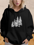 Women's Hoodie Snow Covered Pine Trees In Calm Winter Forest Landscape