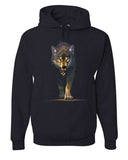 Men's Hoodie Glowing Eyes Wild Wolf Walking In Darkness Wolf