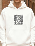 Men's Hoodie Mystical Forest Scene With Intricate Coiling Lines Depicting A Serpent