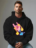 Men's Hoodie Bold Colorful Geometric Splash Shapes With Artistic Pink Blue Pattern