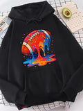 Men's Hoodie Vivid Swirling Rainbow Colors Melting Form Under Glow Football