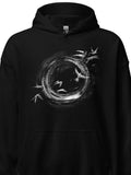 Men's Hoodie Ink Painted Doves In Circular Motion Surrounded By Abstract Brush Strokes Hoodie
