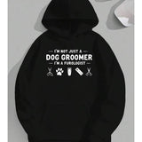 Men's Hoodie Dog Groomer Tools And Paw Print Surrounded By Fun Slogan Hoodie