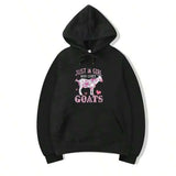 Men's Hoodie Just A Girl Who Loves Colorful Floral Patterned Goat