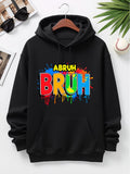 Men's Hoodie Abruh Colorful Graffiti Splatter With Bold Playful Rainbow Text Hoodie