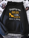 Men's Hoodie Stepping Into Twenty Twenty Five With Golden Heels And Sparkling Stars Hoodie
