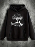 Men's Hoodie Tranquil Lake Under Sprawling Tree With Dreamlike Giant Fish