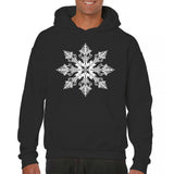 Men's Hoodie Intricate Crystal Patterns Under Winter Night Snowflake