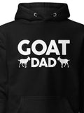 Men's Hoodie Goat Dad With Two Standing Goats Among Bold White Letters