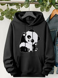 Women's Hoodie Fluffy Bamboo Leaves Resting Cute Cartoon Panda