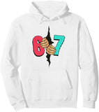 Men's Hoodie Large Hands Ripping Through Vibrant Typography Numbers Hoodie