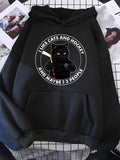 Men's Hoodie I Like Cats And Hockey With A Grumpy Cat Playing Hockey