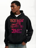 Men's Hoodie Assuming I Am Just An Old Man With Motorcycle Design And Bold Red Typography