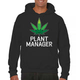 Men's Hoodie Plant Manager Vibrant Green Leaves On Bold Statement Hoodie