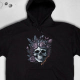 Men's Hoodie Dark Roses And Thorns Surrounding A White Human Skull