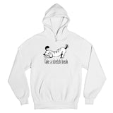 Men's Hoodie Take A Stretch Break Playful Dotted Dog Bending Cheerful Among Cartoon Lines