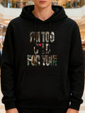 Men's Hoodie Floral Camouflage Letters Bold Powerful Statement Typography Hoodie