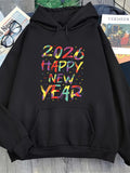 Men's Hoodie Colorful Paint Splatter With Bright Festive Party Happy New Year