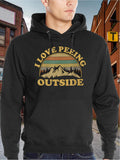 Men's Hoodie I Love Peeing Outside Sunset Mountains With Forest Silhouette Under Arched Sky