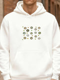 Men's Hoodie Playful Garden Doodles With Smiling Faces Surrounded By Simple Dainty Flowers