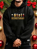 Men's Hoodie Beergetarian Different Beer Glasses Lined Up With Playful Holiday Vibes Hoodie