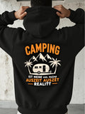 Men's Hoodie Palm Trees Mountains And Caravan In Front Of Distant Peaks Camper