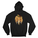 Men's Hoodie Colorful Dreadlocks Rastafarian Style With Vivid Accents Majestic Lion