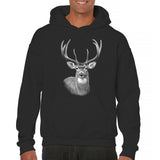 Men's Hoodie Majestic Antlers Amid Soft Shadows Graceful Stag Portrait Deer