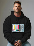 Men's Hoodie Colorful Test Pattern On Vintage Television Screen Hoodie