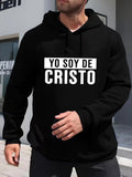 Men's Hoodie Bold Contrasting Letters On Minimalist Black Hoodie