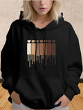 Women's Hoodie Shades Of Melting Hearts Dripping Down Gradient Color Blocks