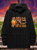 Women's Hoodie Tis The Season With Autumn Leaves Pumpkins And Football