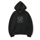 Men's Hoodie Surreal Blue Night Sky With Enchanted Flowers Growing Around Mystical Forest