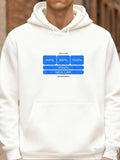 Men's Hoodie Boosting Levels With Blue Bars Around New Car