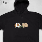 Men's Hoodie Cartoon Vegetable Sharing Between Two Cute Guinea Pigs
