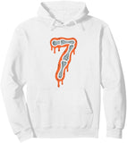 Men's Hoodie Dripping Orange Bone Pattern Number Seven Hoodie