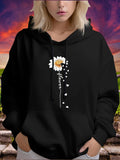 Women's Hoodie Forever With Falling Petals And Delicate White Daisy Flower