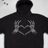 Men's Hoodie Skeleton Hands Forming A Heart Gesture Skeleton