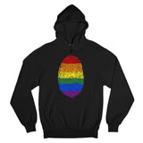 Men's Hoodie Textured Rainbow Stripes With Colorful Rippling Pattern Oval