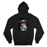 Men's Hoodie Glowing Geometric Patterns With Multicolor Light Reflections Under Starry Sky Sphere