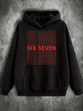 Men's Hoodie Six Seven Multilayered Bold Letters Pattern Hoodie