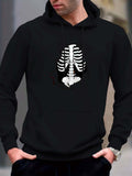 Men's Hoodie Radiant Bones Under Shadowed Midnight Xray Skeleton