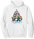 Men's Hoodie Festive Holiday Pandas With Santa Hats Decorating Christmas Tree