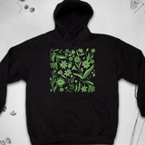 Men's Hoodie Lush Greenery With Vivid Leafy Patterns And Wild Blossoming Flowers