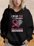 Women's Hoodie I Wear Pink For My Daughter Pink Ribbon Breast Cancer Awareness