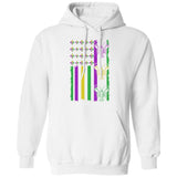 Men's Hoodie Abstract Geometric Lines With Graphic Flowers Among Colored Striped Patterns