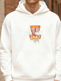 Men's Hoodie Orange Paint Splatters With Urban Dripping Graffiti Pattern Basket