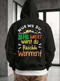 Men's Hoodie Mountain Landscape With Vibrant Sunrise Over Majestic Peaks Hoodie